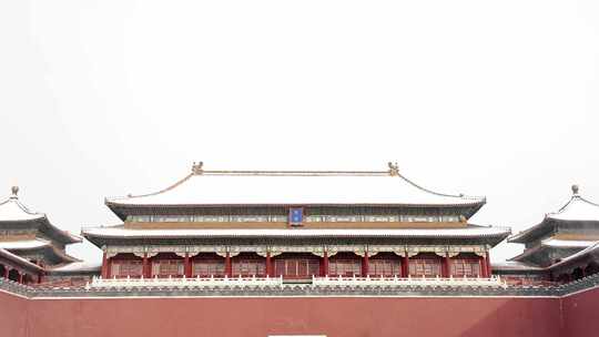 北京故宫午门雪景视频素材模板下载
