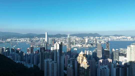 香港维多利亚港航拍香港城市建筑风光风景