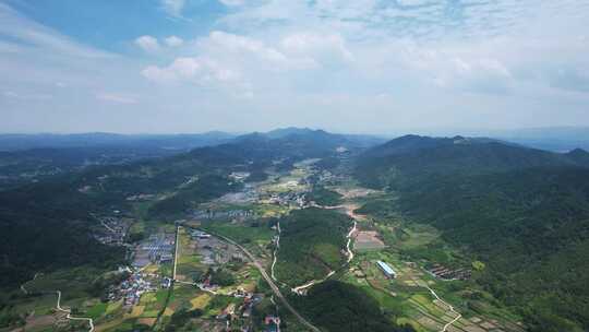 山川丘陵农乡村田园航拍