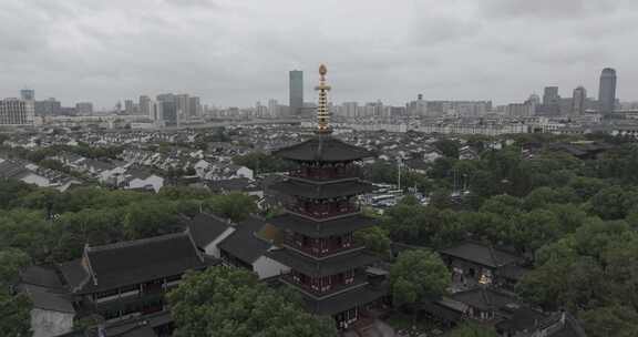 苏州寒山寺航拍