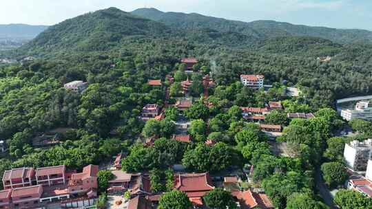 泉州南少林寺遗址航拍清源山南少林寺风景