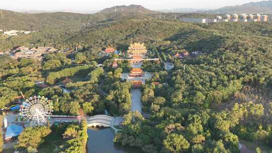 航拍鞍山市玉佛寺（玉佛苑）