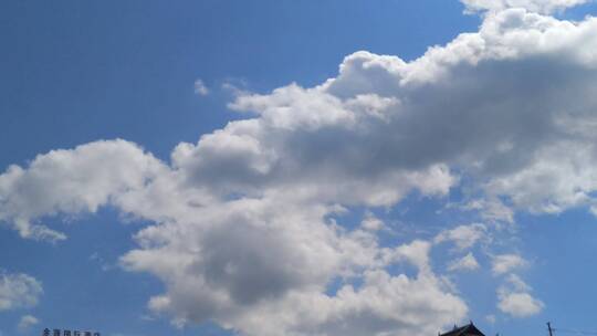 夏天天空蓝天白云流动4K实拍视频