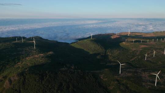 4k能源日出风力发电云海
