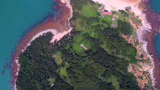 航拍平潭岛全景大嵩岛海岛海浪碧海蓝天沙滩