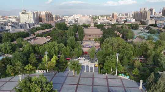 甘肃张掖大佛寺历史文化古建筑航拍