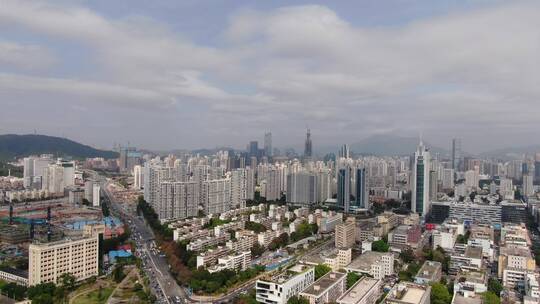 航拍深圳城市风光高楼建筑