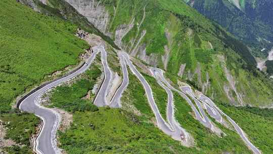 航拍四川独库公路宝康线高山森林风光