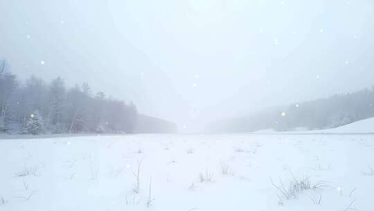 一片白茫茫的雪景4k舞台粒子活动背景