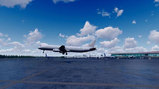 4K 飞机从大兴机场起飞视频素材模板下载
