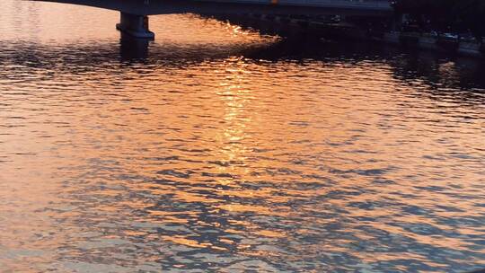 夕阳|波光粼粼|河水