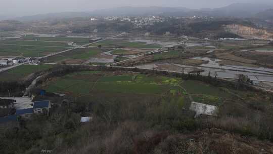 农村集市航拍 贵州锦屏花桥赶场航拍