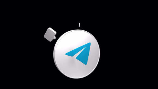 Telegram现代3D圆形图标视频素材模板下载