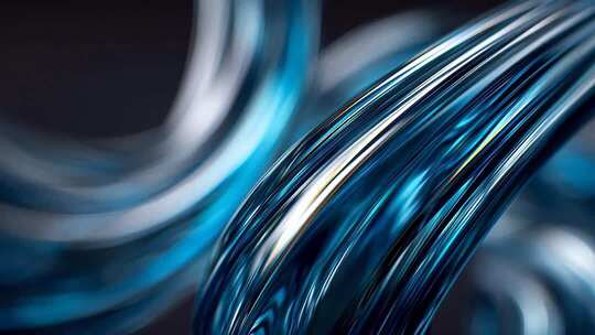蓝色流动线条抽象素材