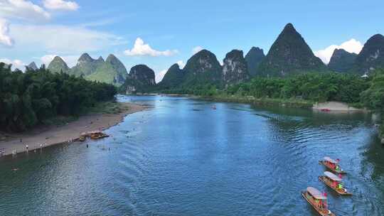 航拍桂林漓江风景区