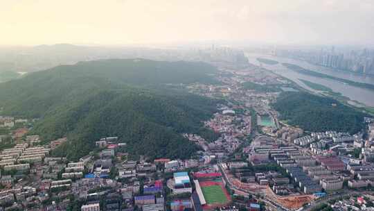 长沙大学城航拍全景