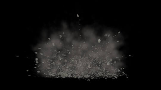 4k地面上爆炸时飞起的物块和粉尘 (3)视频素材模板下载