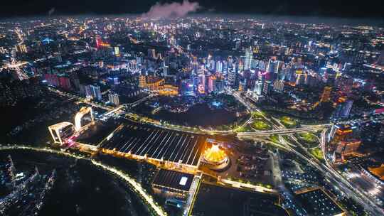 南宁会展中心地王夜景穿云延时