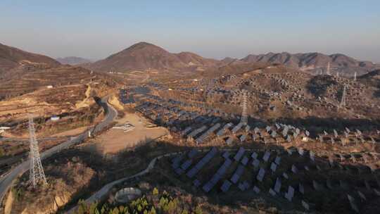 太阳能 公路 航拍 自然 建设