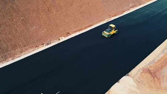 修建公路铺设沥青视频素材模板下载