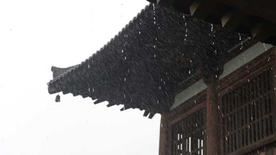 雨天屋檐下雨雨水惊蛰禅意古风清明大暑