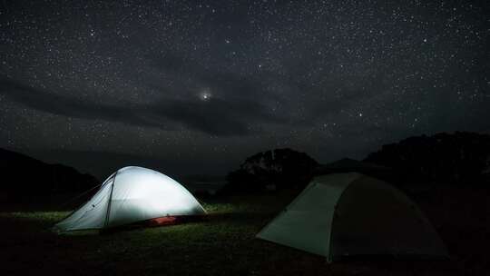 夜露营星空新西兰