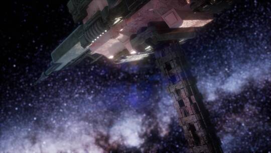 银河系中的宇宙飞船视频素材模板下载