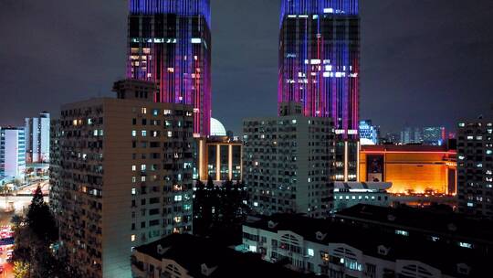 上海环球港夜景航拍