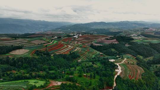 云南东川红土地航拍视频素材模板下载