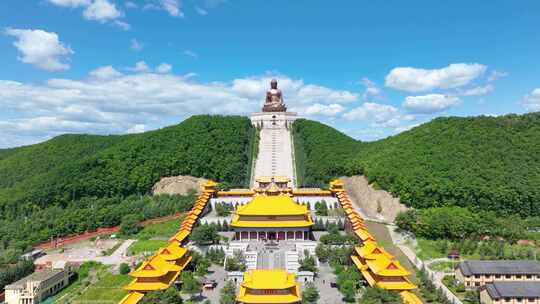 吉林敦化六鼎山文化旅游区航拍延时景观