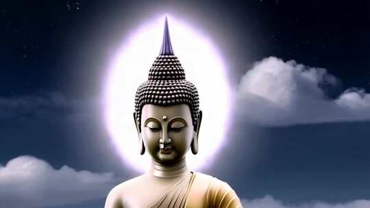 夜空下的佛像