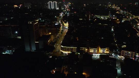 大气 航拍 福建 泉州 夜景 西街