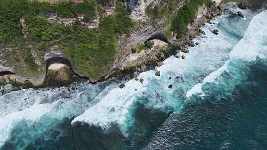 航拍印度尼西亚巴厘岛热带岛屿自然海景风光