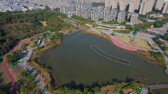 航拍福州飞凤山公园景观视频素材模板下载