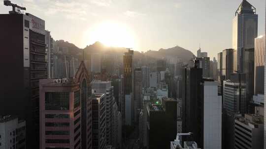 香港湾仔区建筑俯拍