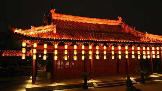 航拍苏州盘门景区中秋灯会夜景