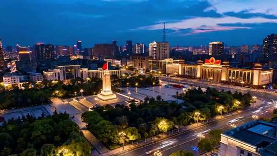 南昌八一广场夜景航拍