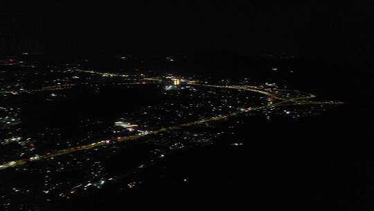 泉州市区夜景航拍500米高空泉州城市大景