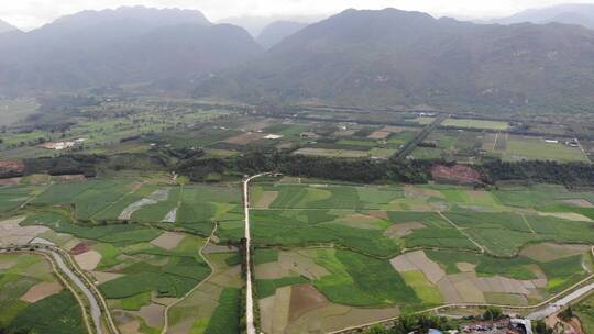 偏远山区农田稻田航拍