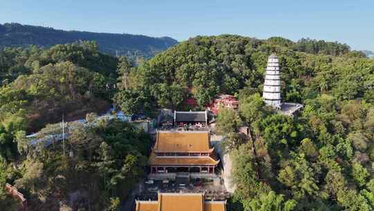 四川宜宾白塔山东山寺航拍