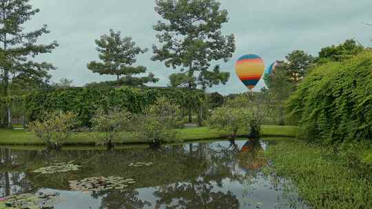 西双版纳热带雨林热气球