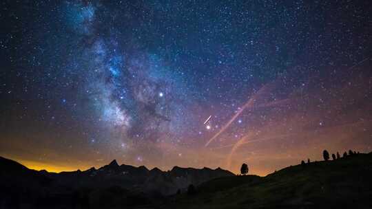 星空银河夜晚天文自然美景夜晚繁星