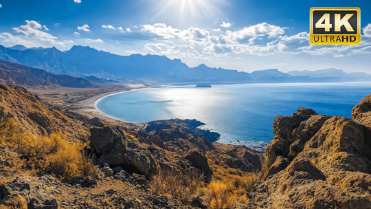 霍尔木兹海峡国外旅游海边风景视频素材4