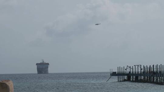 西沙群岛南海游轮直升机