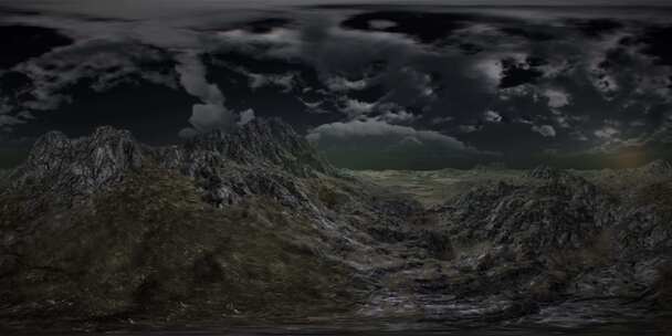 VR 360苏格兰高地上空的巨大乌云