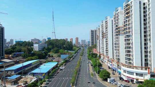 城市街道街景航拍