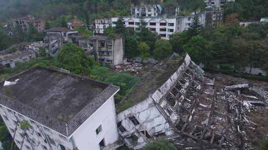 航拍汶川地震遗址