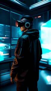 竖屏赛博科幻虚拟现实黑客帝国