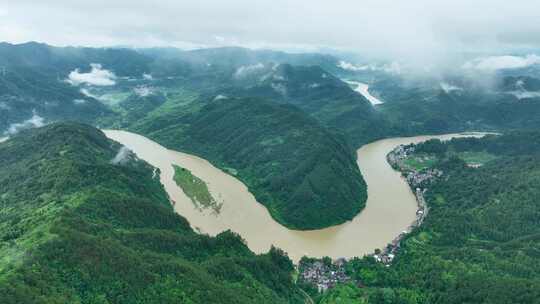 航拍祖国大好河山贵州山川森林河流自然风光