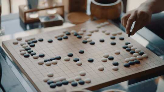 下围棋博弈视频素材模板下载